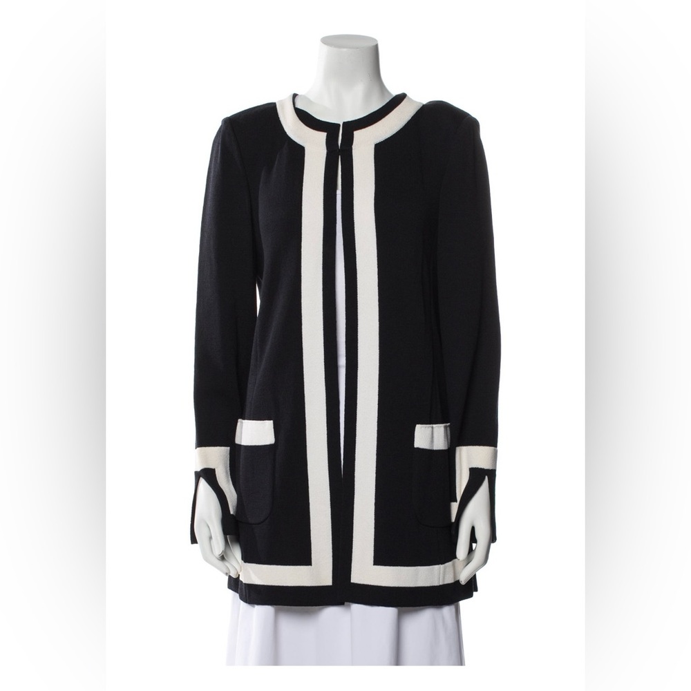 Elegant St. John’s Black and White Women's Coat